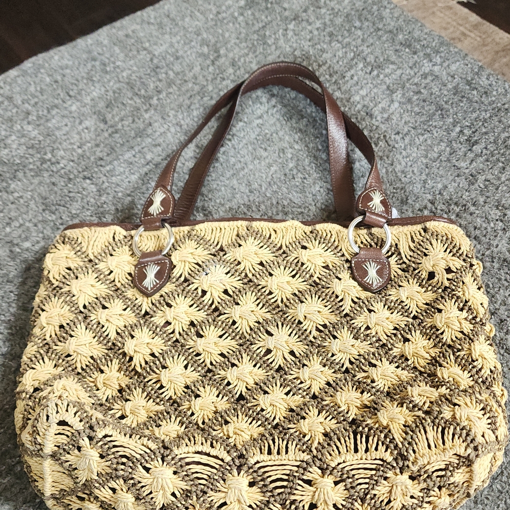 Brighton Brown and Cream Woven Tote - Picture 6 of 8